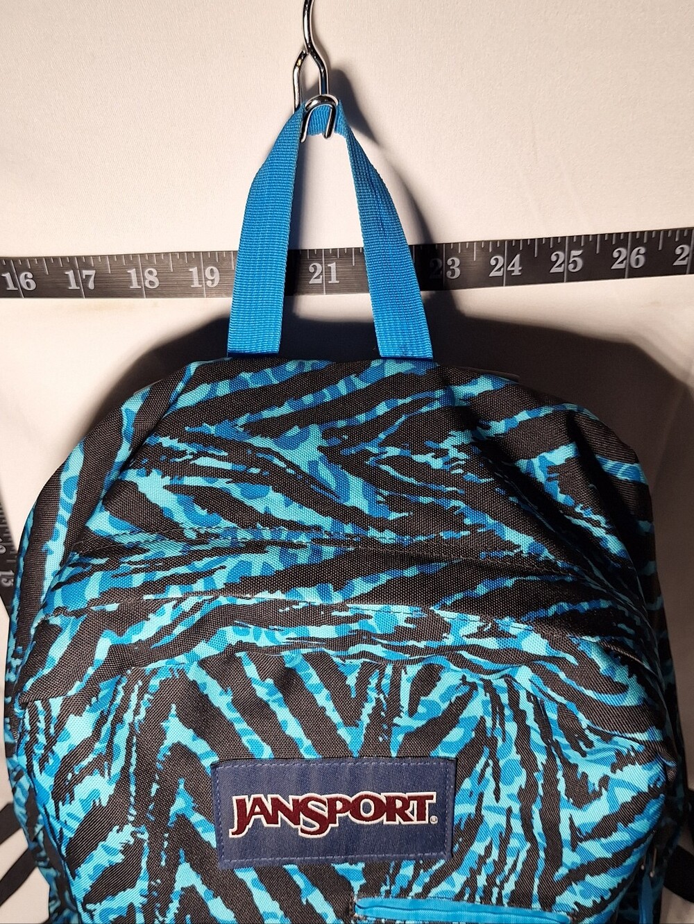 Jansport Backpack, Zebra Stripes, Black & Blue - Picture 2 of 15